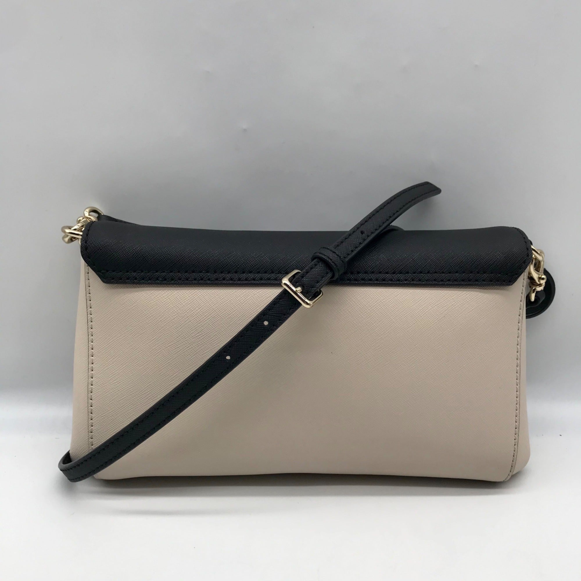 Kate Spade Black and Cream Saffiano Leather Laurel Way Greer Crossbody Bag