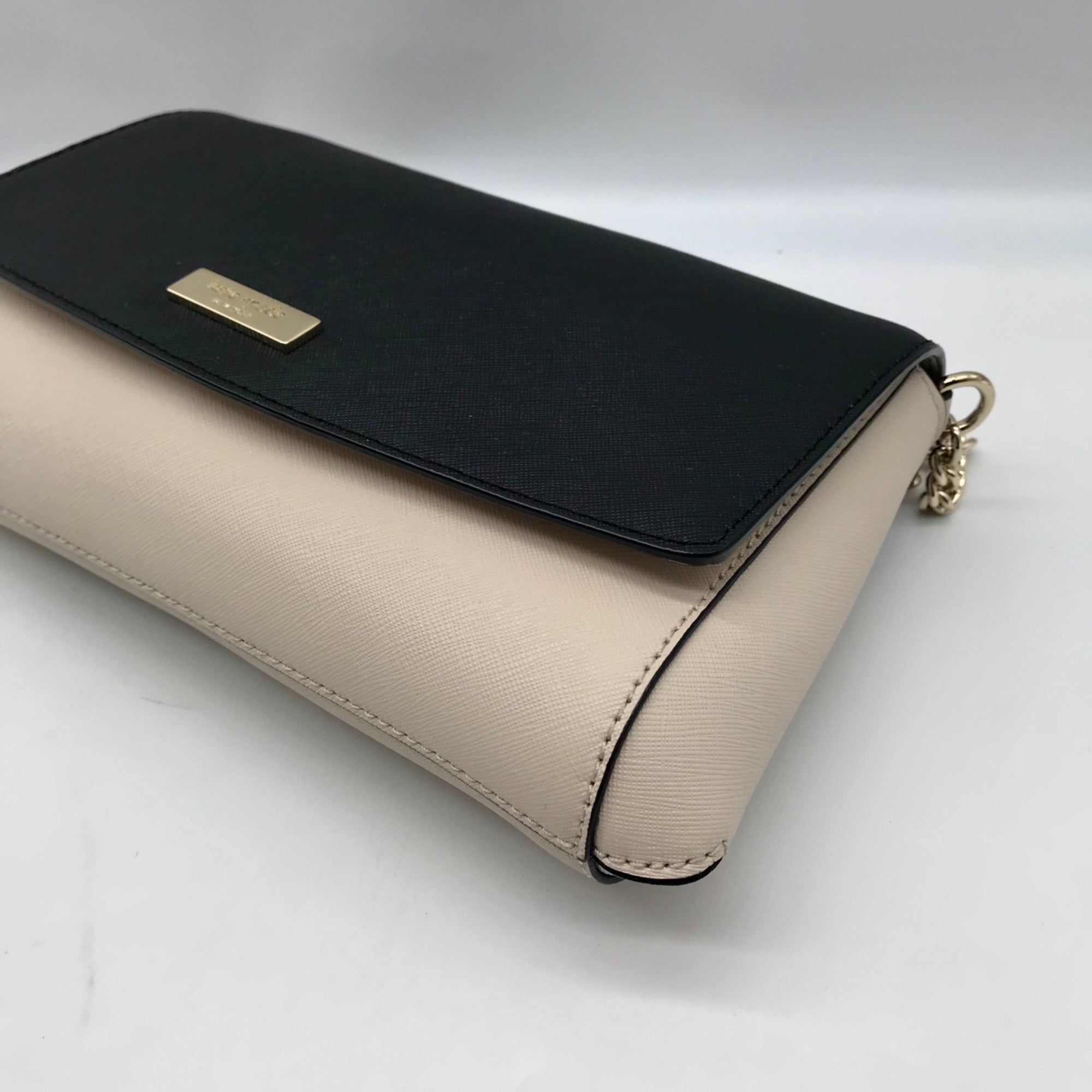 Kate Spade Black and Cream Saffiano Leather Laurel Way Greer Crossbody Bag