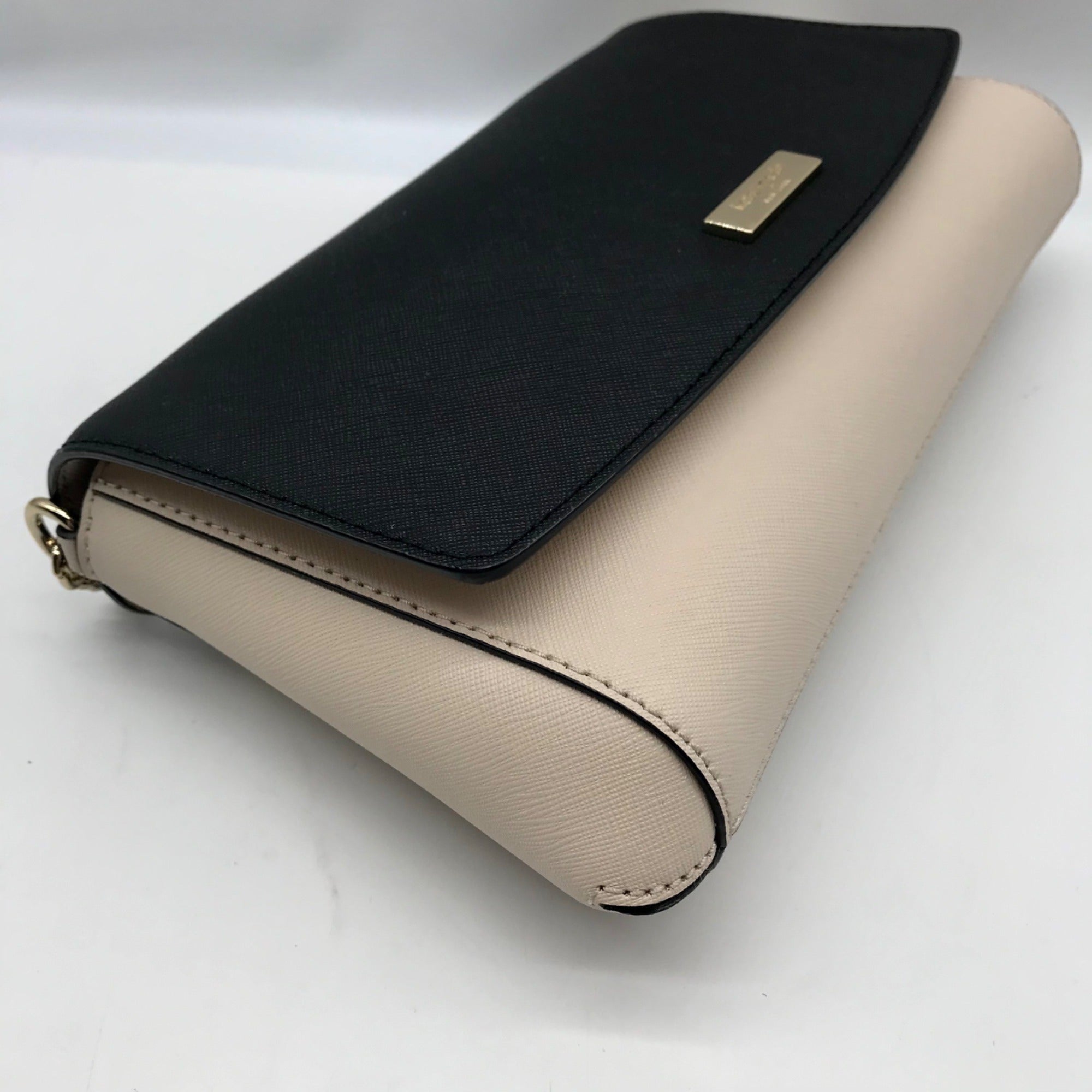Kate Spade Black and Cream Saffiano Leather Laurel Way Greer Crossbody Bag