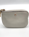 Kate Spade White Pebbled Leather Zip-Up Coin Purse