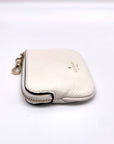 Kate Spade White Pebbled Leather Zip-Up Coin Purse