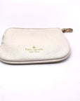 Kate Spade White Pebbled Leather Zip-Up Coin Purse