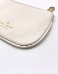 Kate Spade White Pebbled Leather Zip-Up Coin Purse