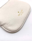 Kate Spade White Pebbled Leather Zip-Up Coin Purse