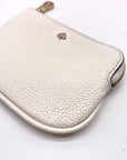 Kate Spade White Pebbled Leather Zip-Up Coin Purse