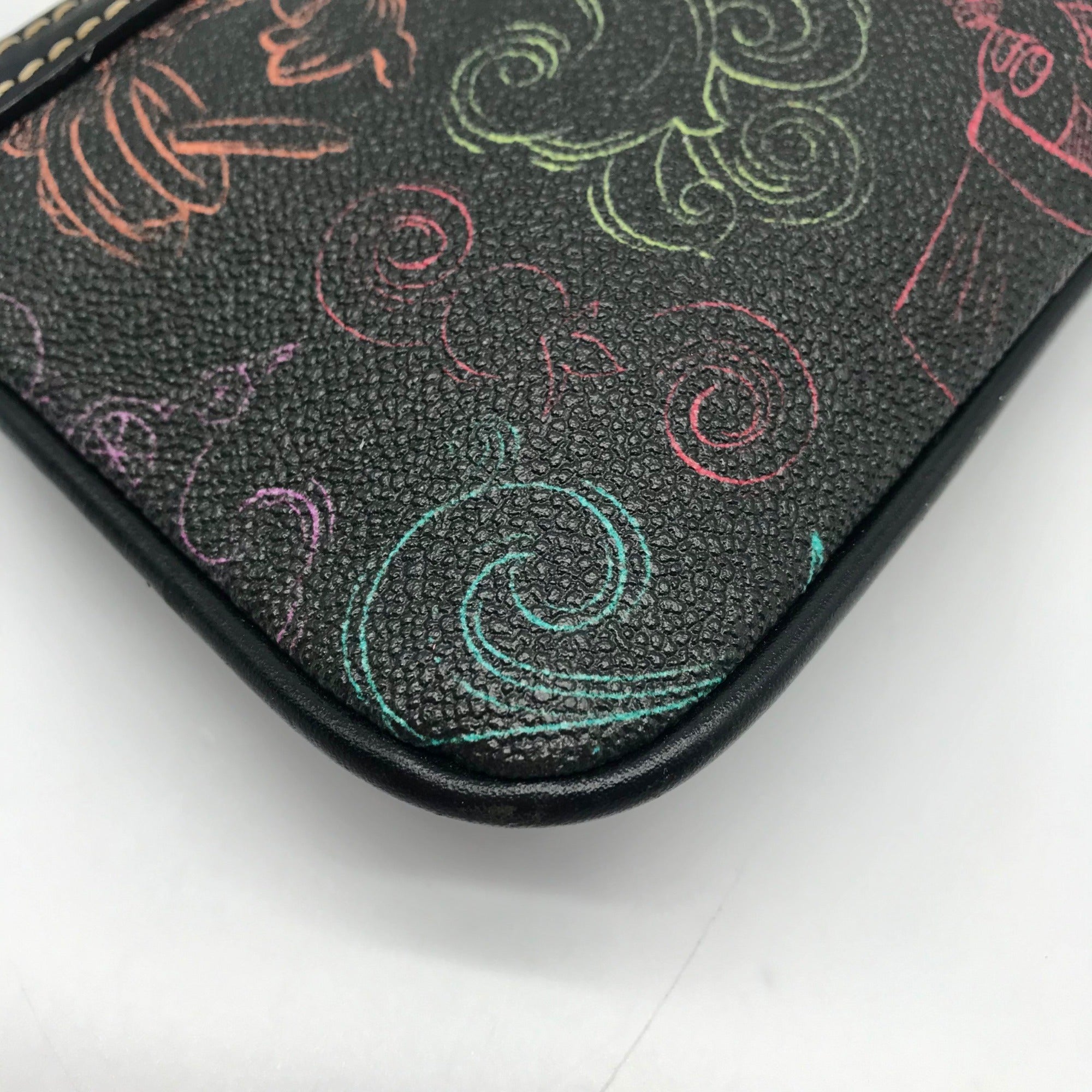 Dooney &amp; Bourke Black Coated Canvas Disney Chef Mickey Cuisine Wristlet
