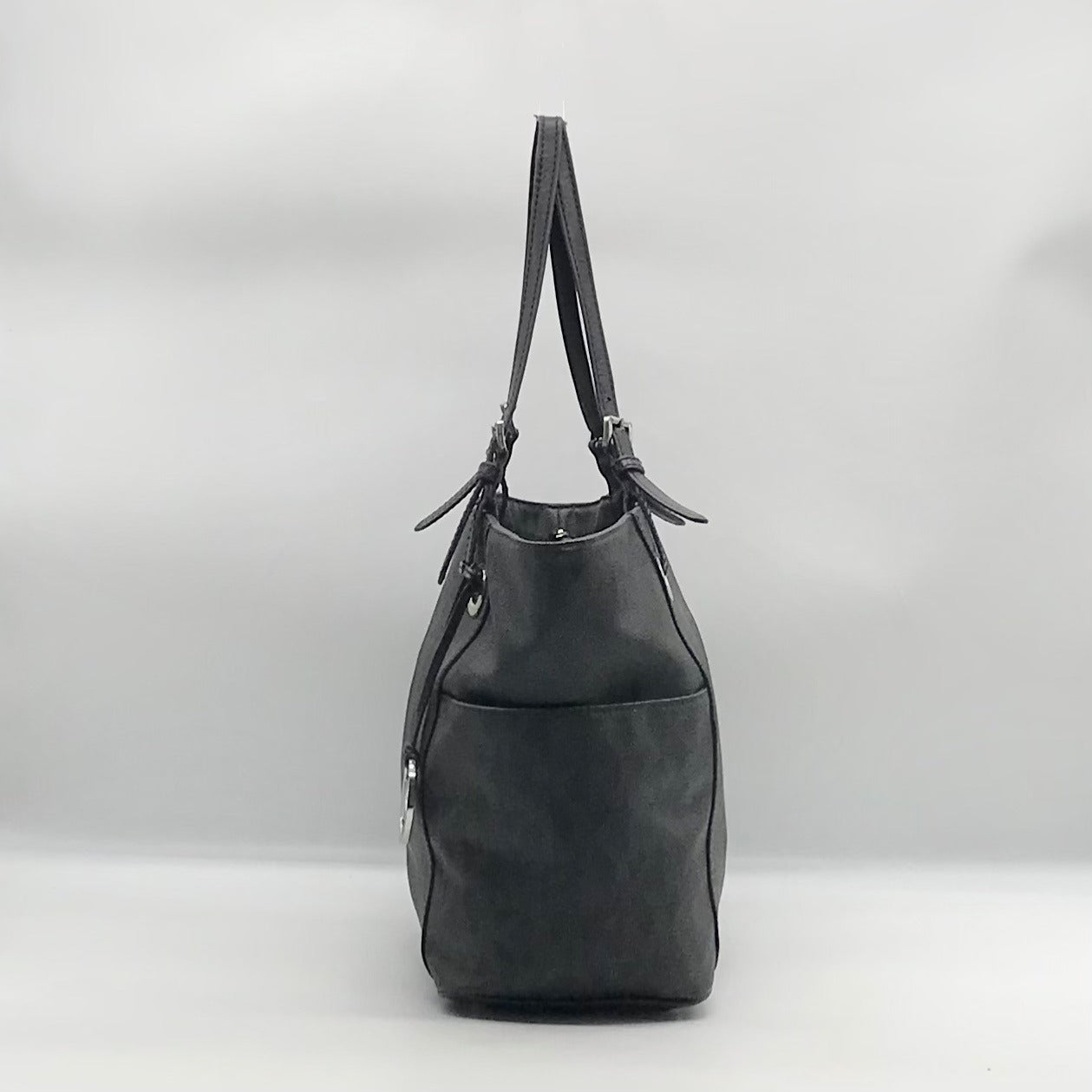 Michael Kors Black Signature Monogram Coated Canvas Tote Bag