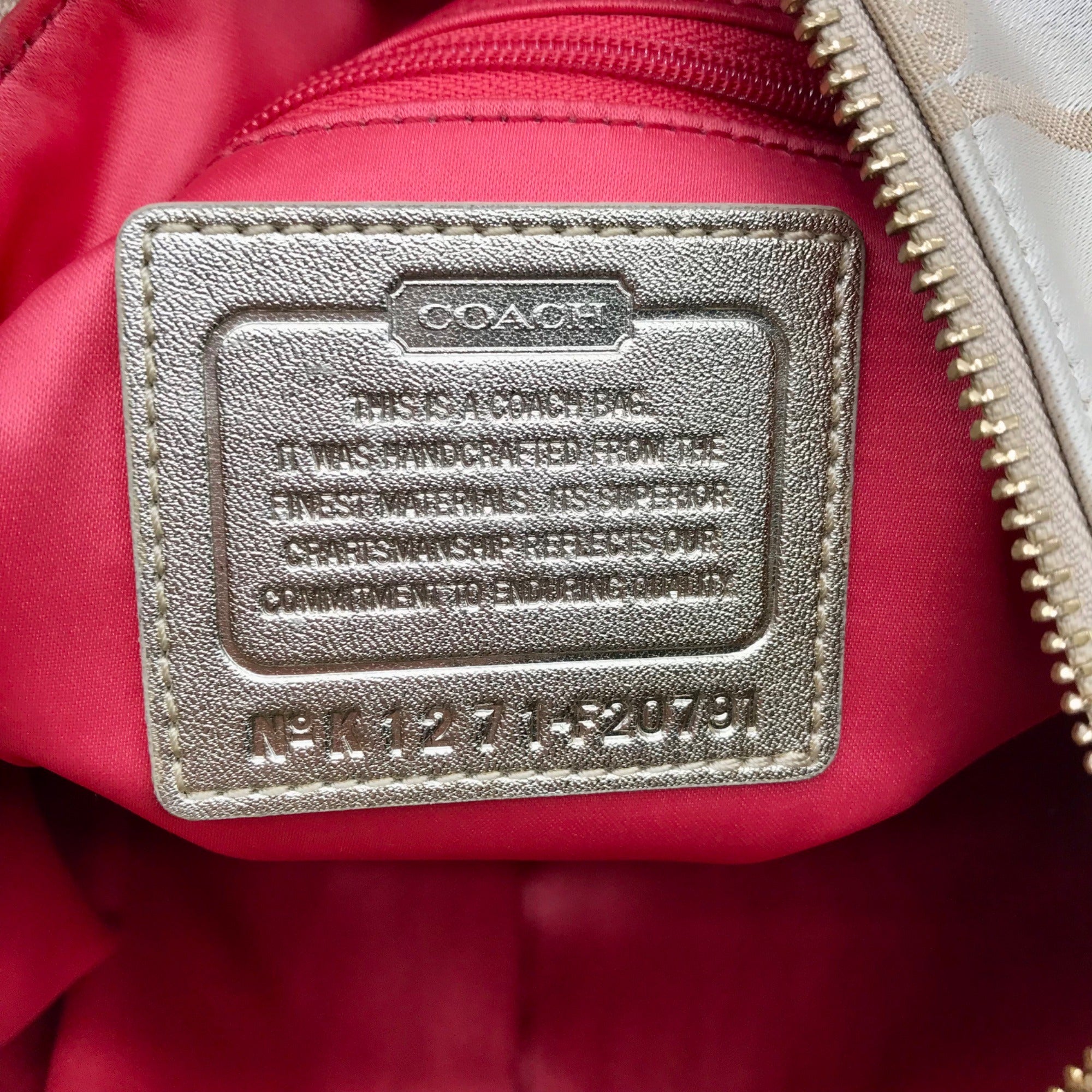 Coach Beige Jacquard Daisy Poppy Hobo Crossbody Bag F20781