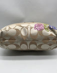 Coach Beige Jacquard Daisy Poppy Hobo Crossbody Bag F20781