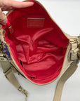 Coach Beige Jacquard Daisy Poppy Hobo Crossbody Bag F20781