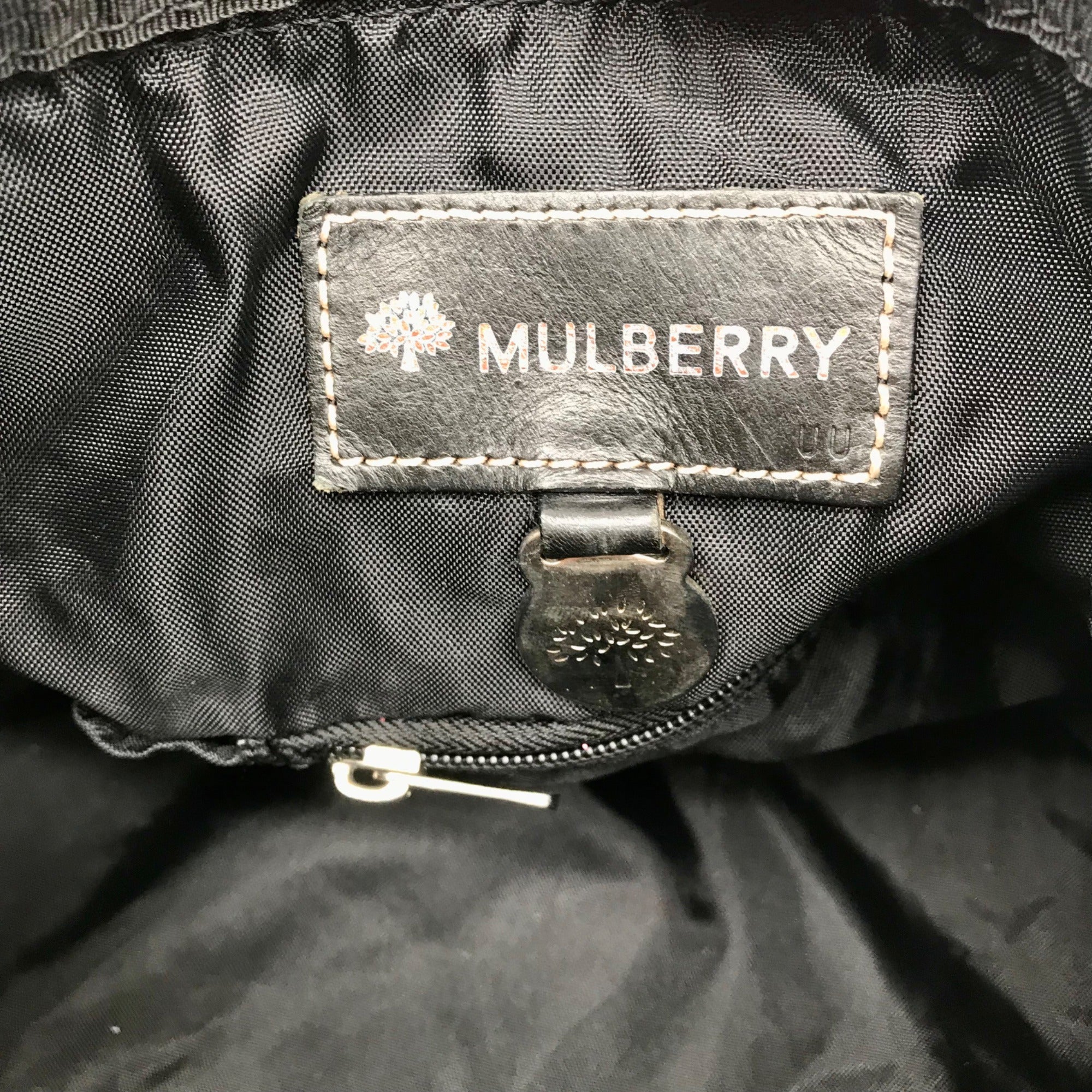 Mulberry Black Nylon Crossbody Messenger Bag 010090C