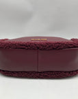 Michael Kors Oxblood Pebbled Leather Carmela Pouchette Crossbody Bag
