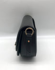Michael Kors Black Leather Small Mila Sling Messenger Bag