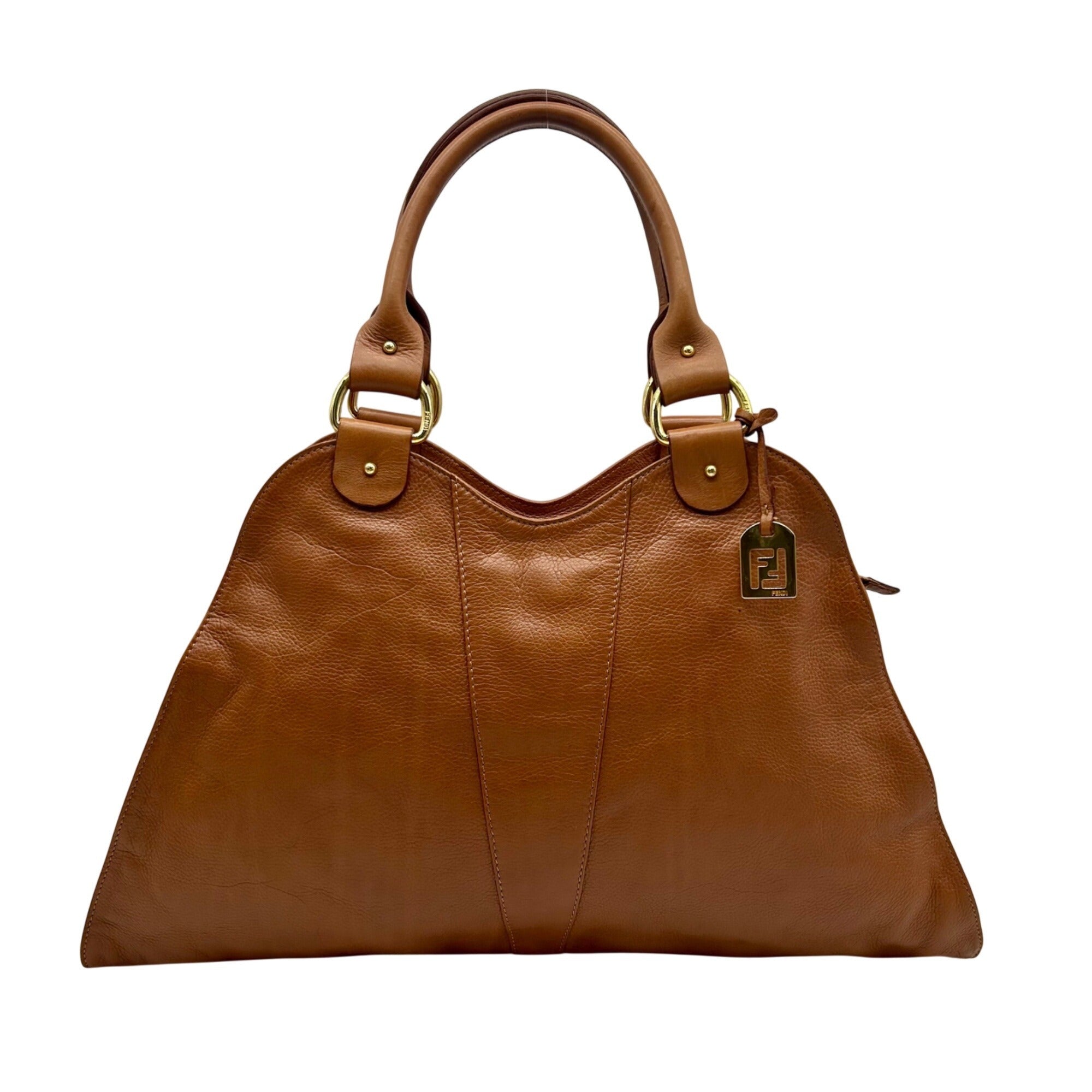 Fendi Brown Leather Devil Shoulder Bag
