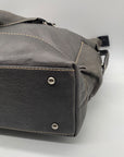The Real Mccoy Gray Pebbled Leather Tote Bag