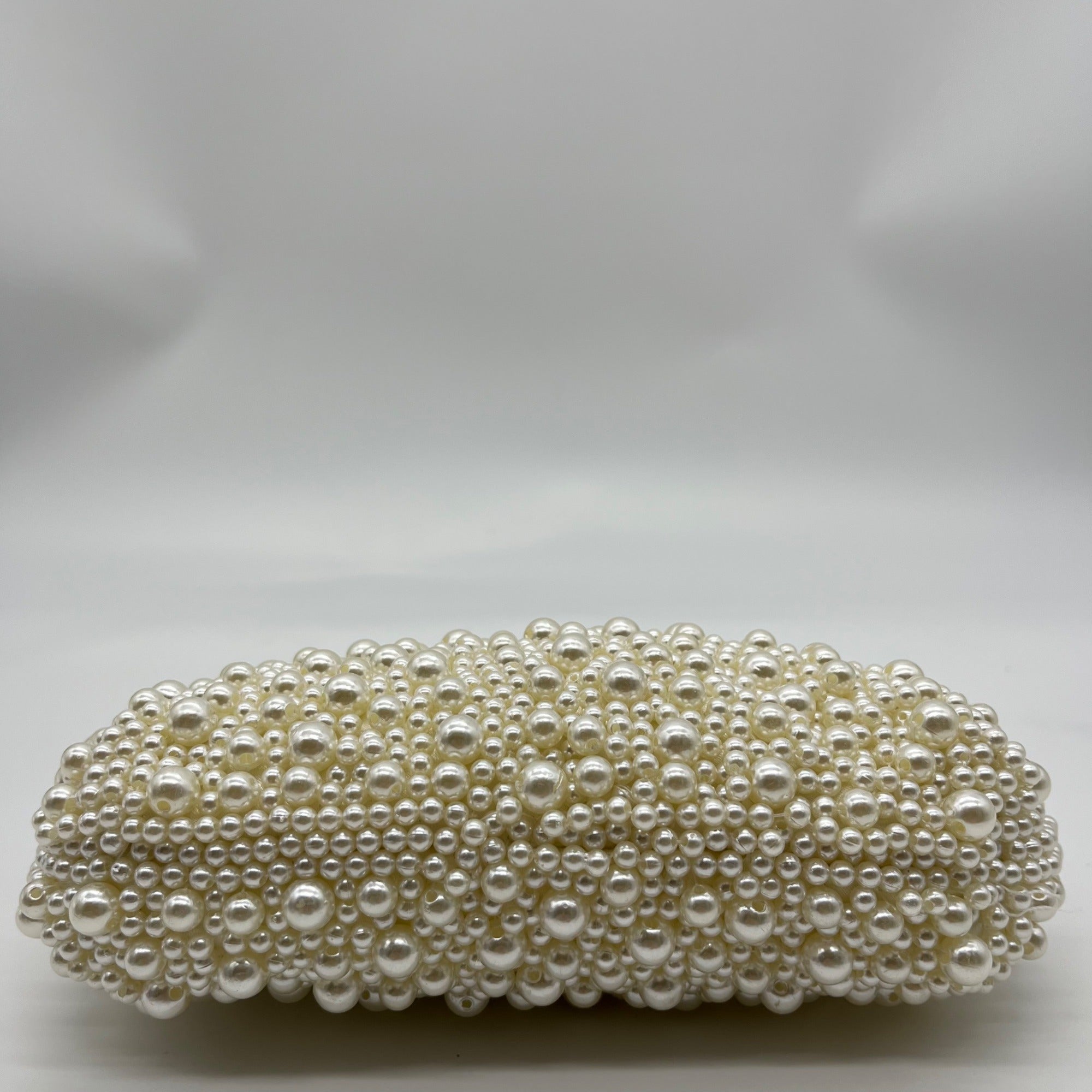 I.N.C. International Concepts Ivory Satin All Over Pearl Clutch