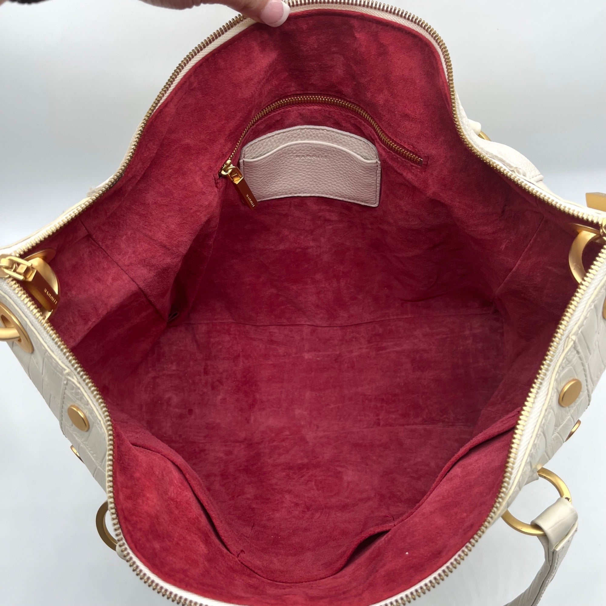 Hammitt Daniel Calla Lily Croc Embossed Leather Tote Bag