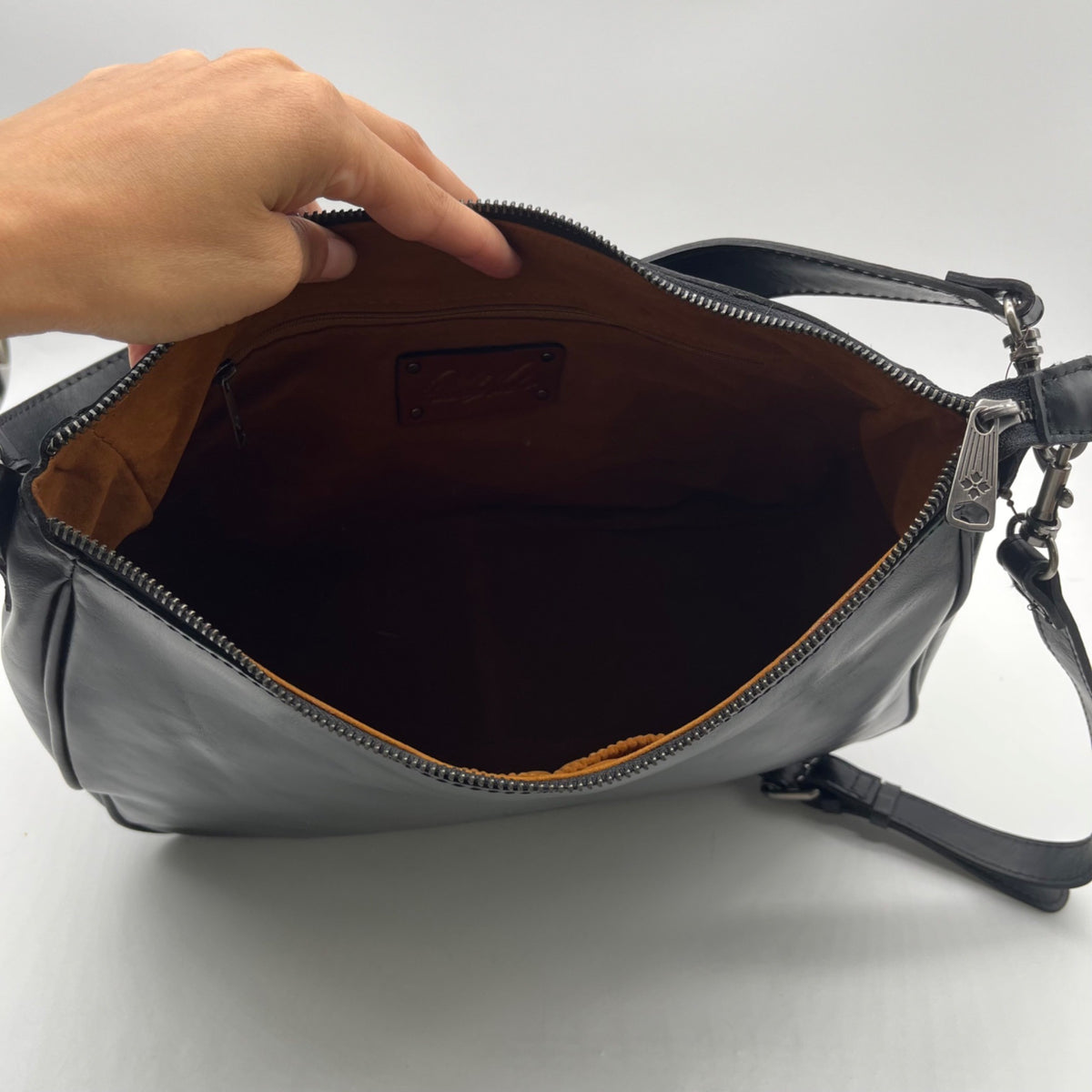 Patricia Nash Athani Black Large Leather Shoulder Bag