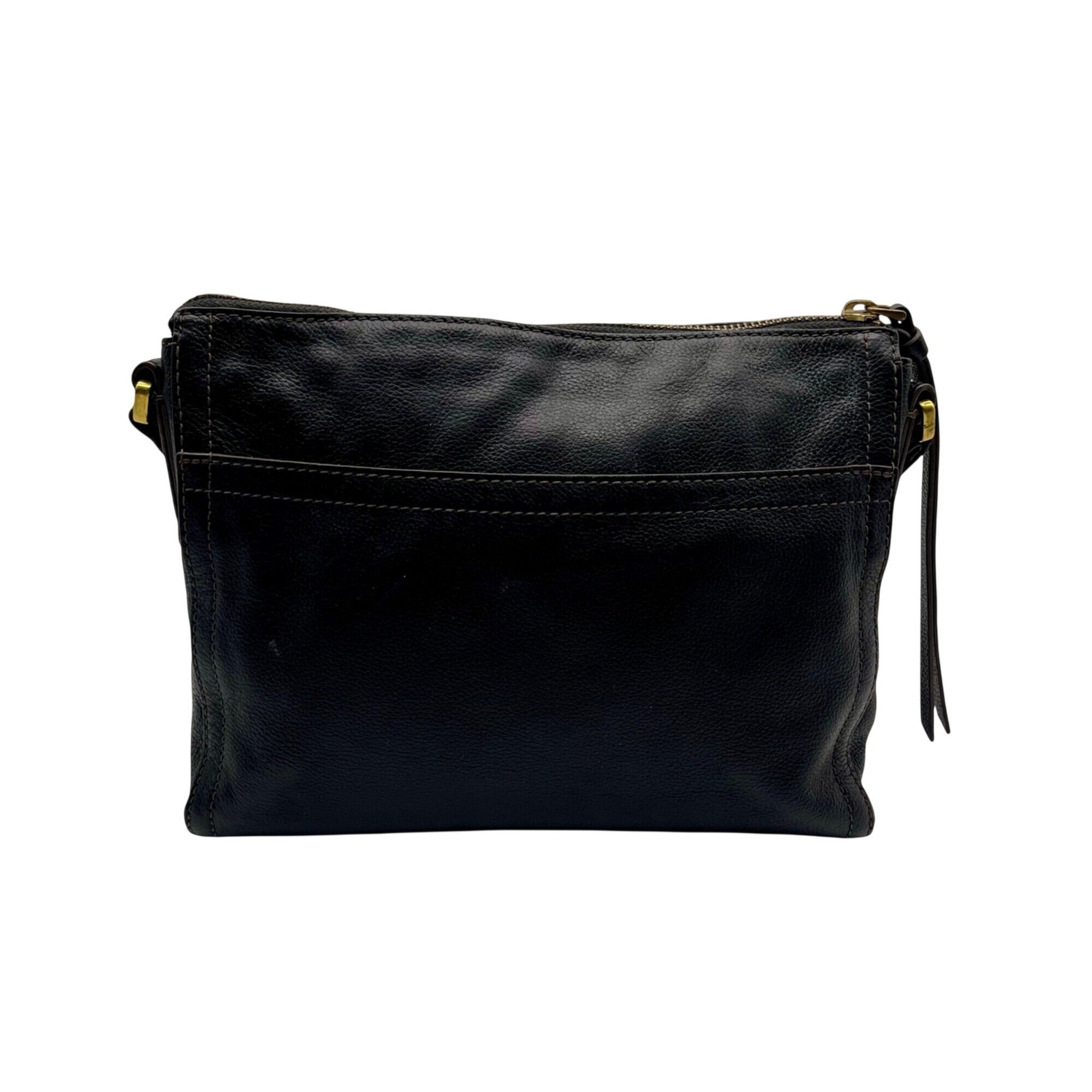 Fossil Black Leather Vintage Crossbody Bag 