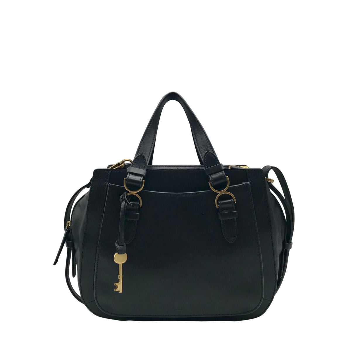Fossil Black Leather Women's Brooke Satchel Bag