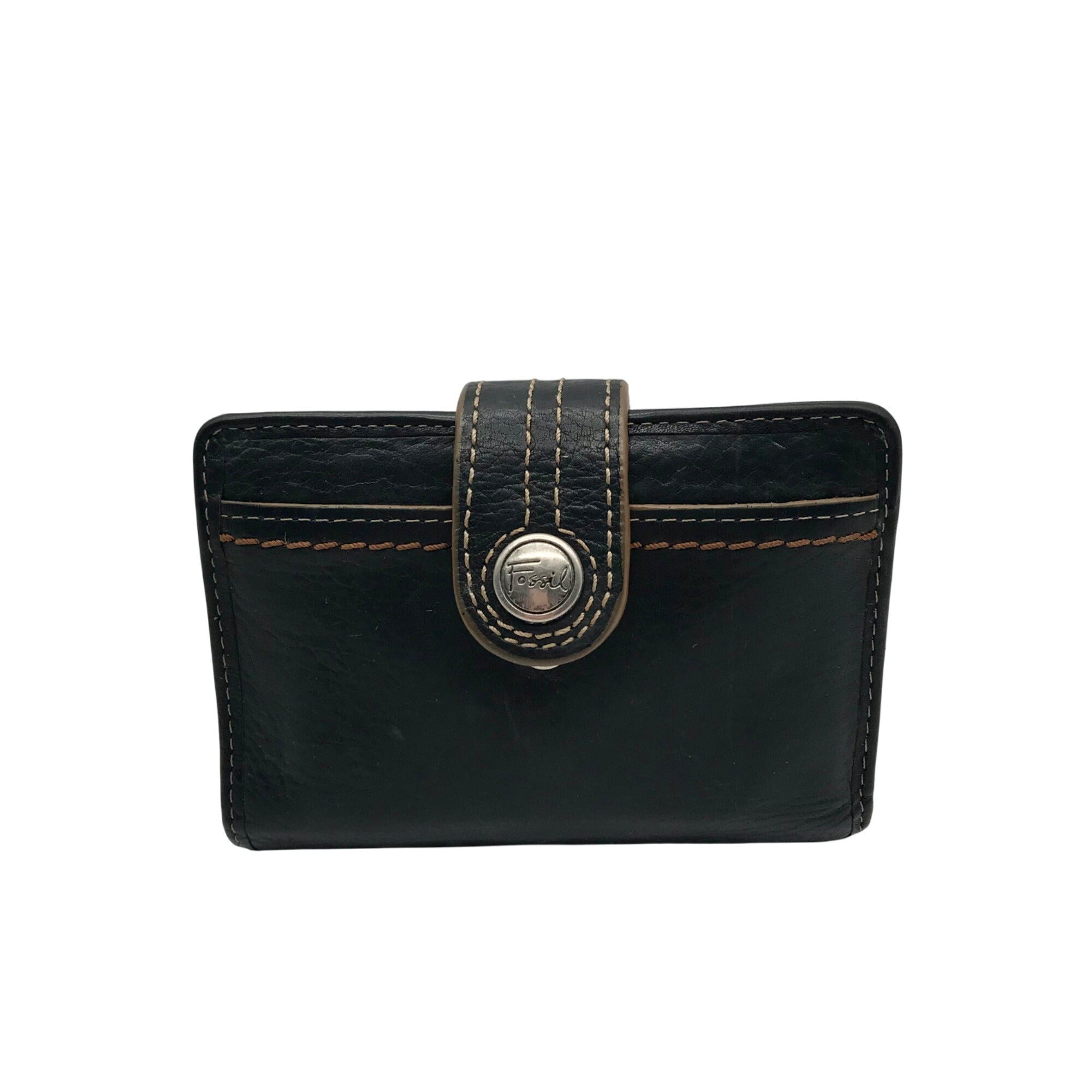 Fossil Black Vintage Double Snap Wallet 