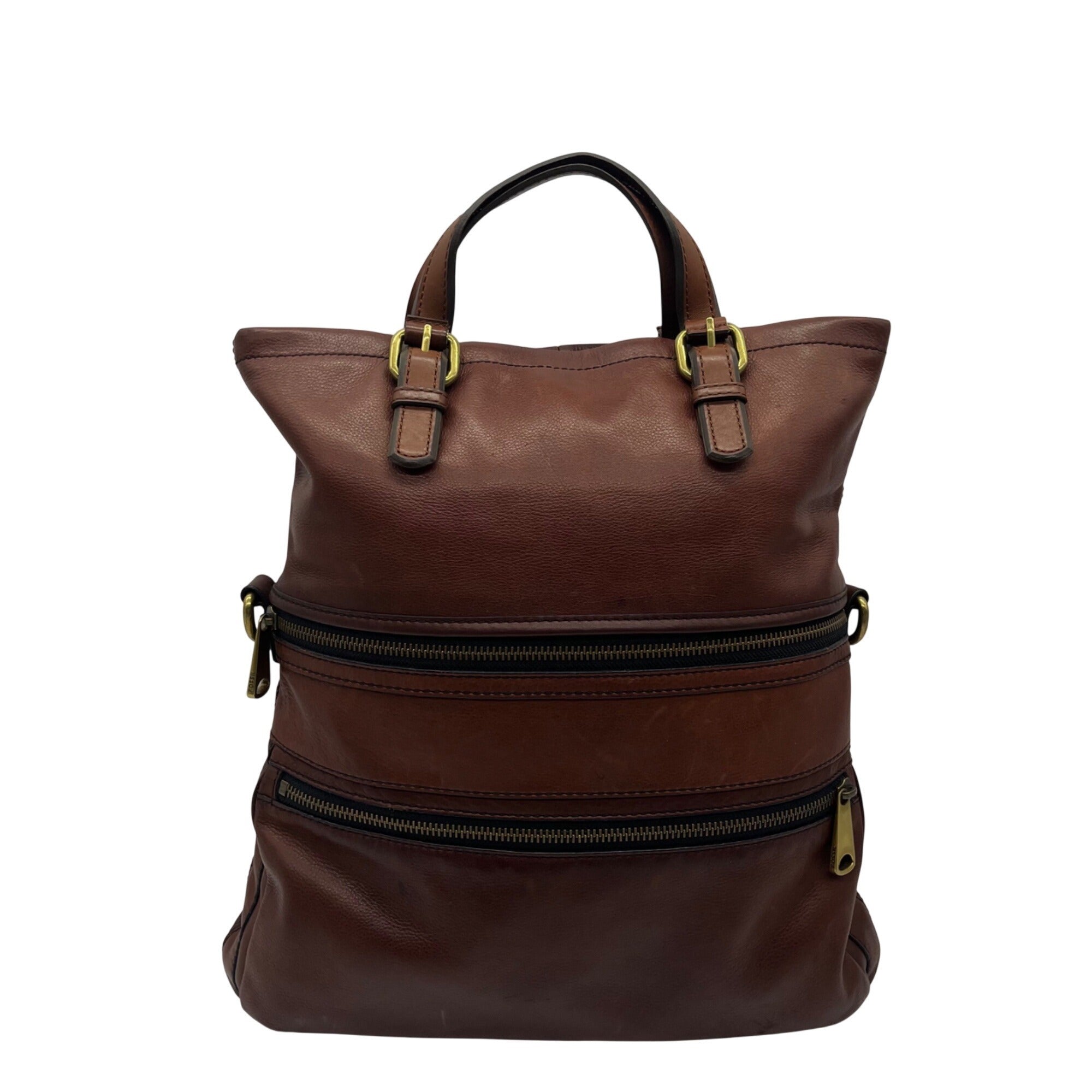 Fossil Brown Explorer Foldover Crossbody Bag 