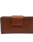 Fossil Brown Leather Double Snap Logan Wallet 