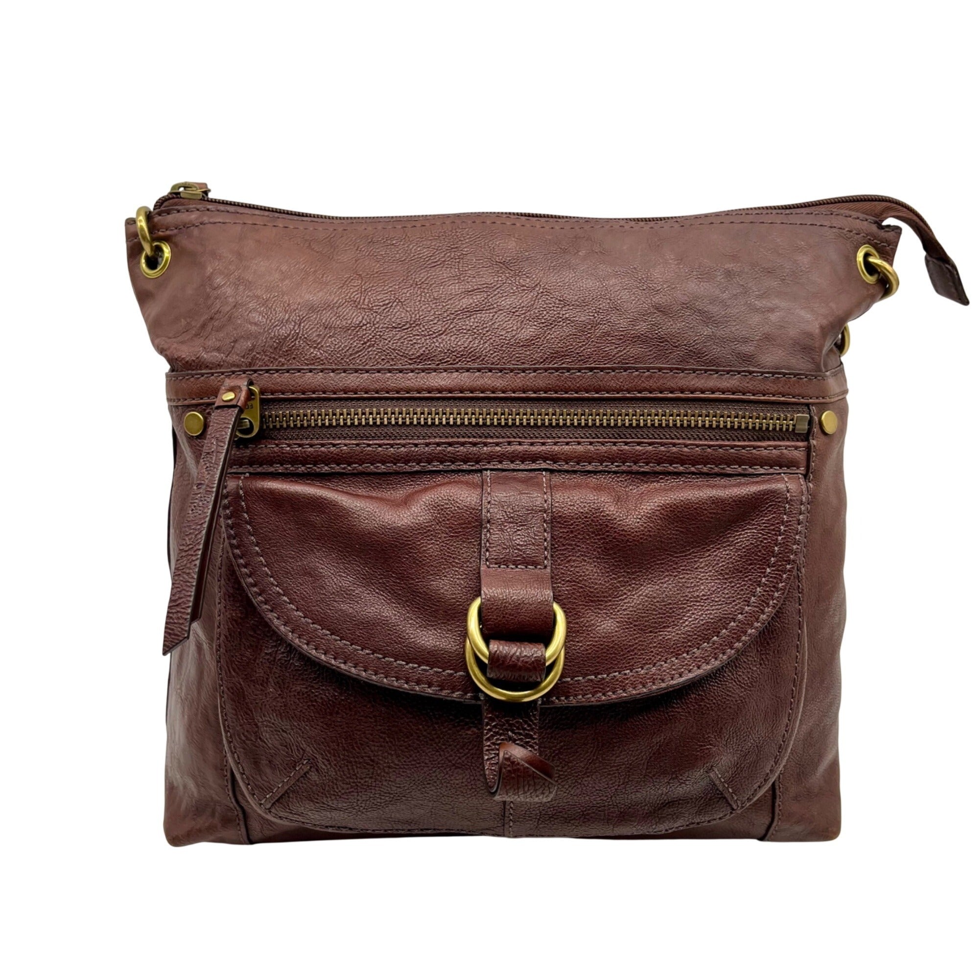 Fossil Brown Leather Sasha Crossbody Bag 