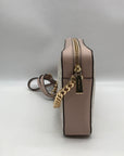 Michael Kors Vanilla And Pink Leather Signature Stripe Jet Set Crossbody