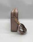Michael Kors Vanilla And Pink Leather Signature Stripe Jet Set Crossbody