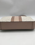 Michael Kors Vanilla And Pink Leather Signature Stripe Jet Set Crossbody