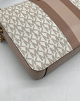 Michael Kors Vanilla And Pink Leather Signature Stripe Jet Set Crossbody
