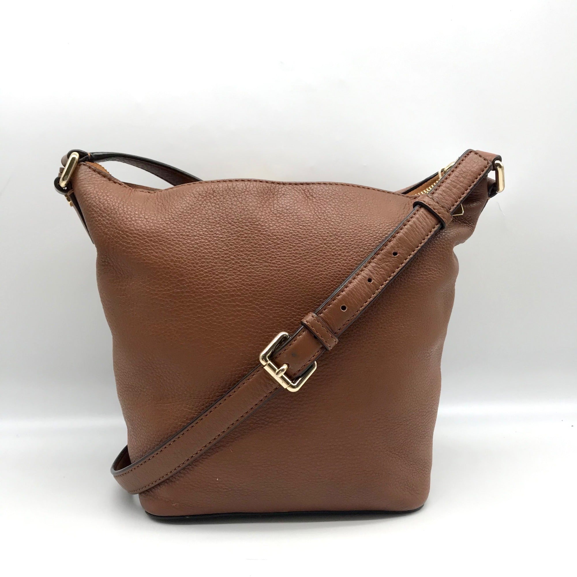 Michael Kors Brown Leather Lupita Crossbody Messenger Bag