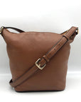 Michael Kors Brown Leather Lupita Crossbody Messenger Bag