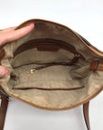 Michael Kors Brown Leather Lupita Crossbody Messenger Bag