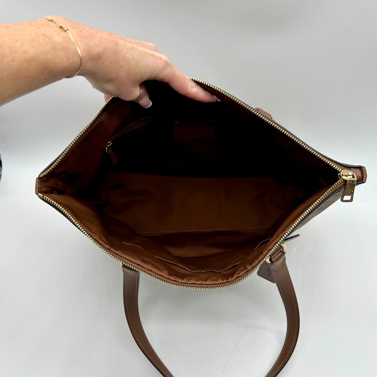 Coach Brown Leather Gallery Tote Bag F79609
