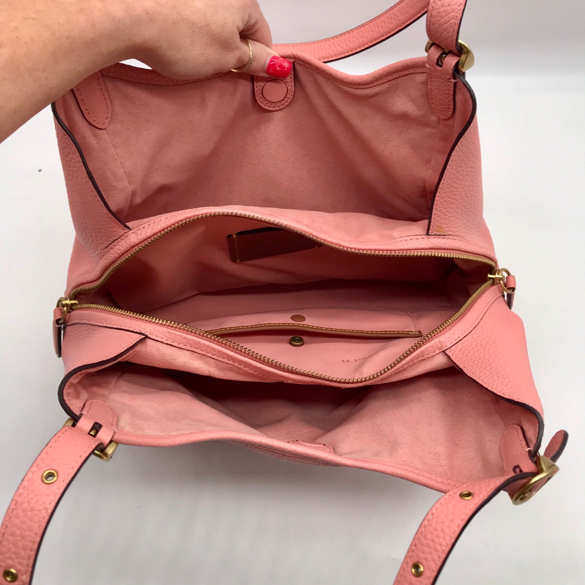 Coach Rose Pebbled Leather Bolsa Lori Shoulder Bag C4824