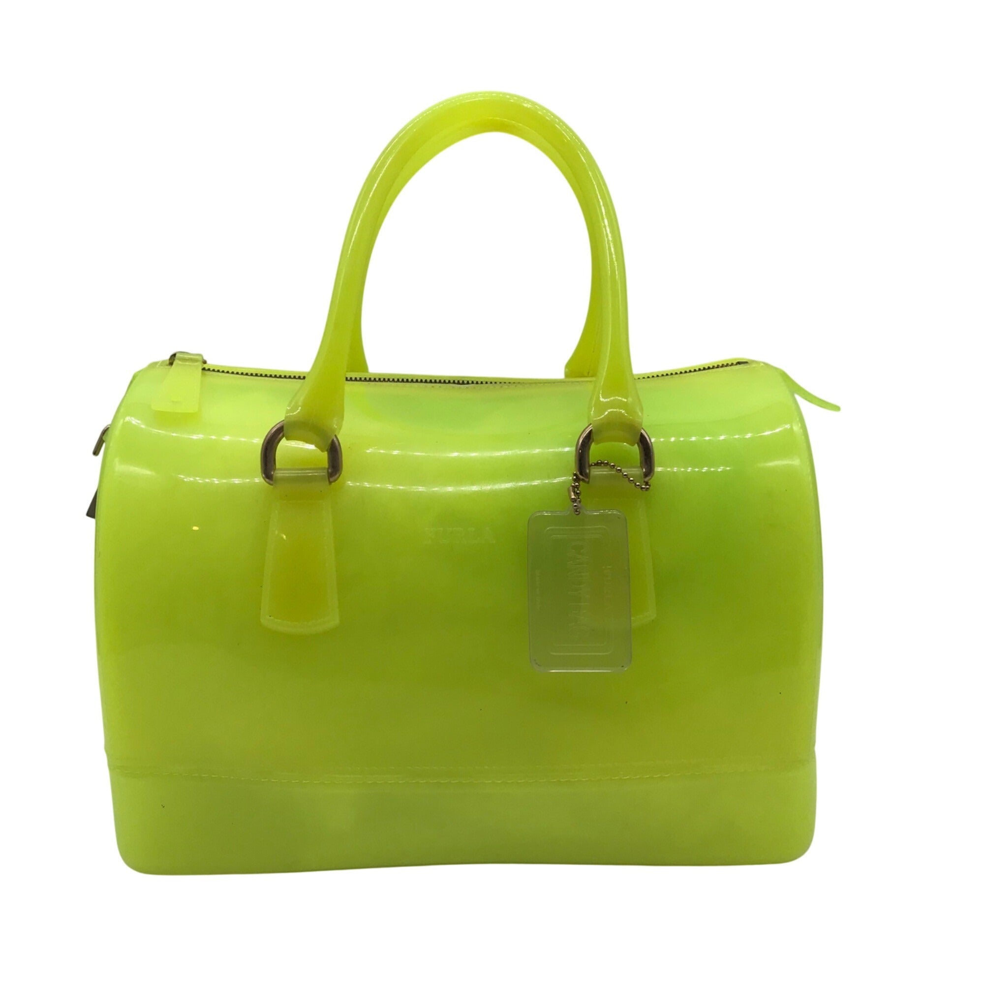 Furla Candy Neon Lime Yellow Tote Bag
