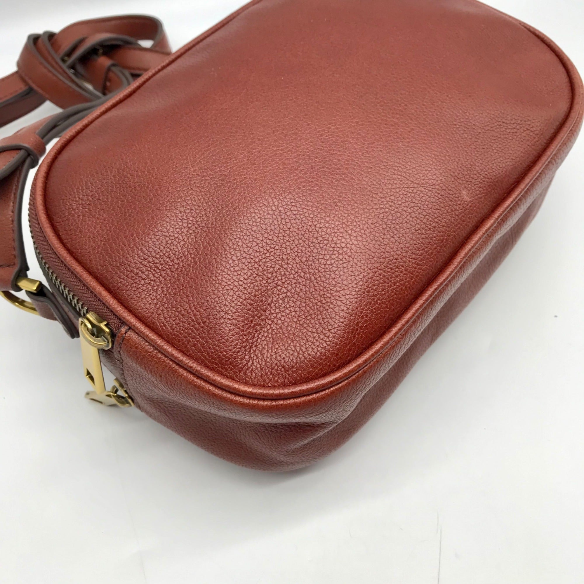 Fossil Brown Leather Maisie Camera Crossbody Bag