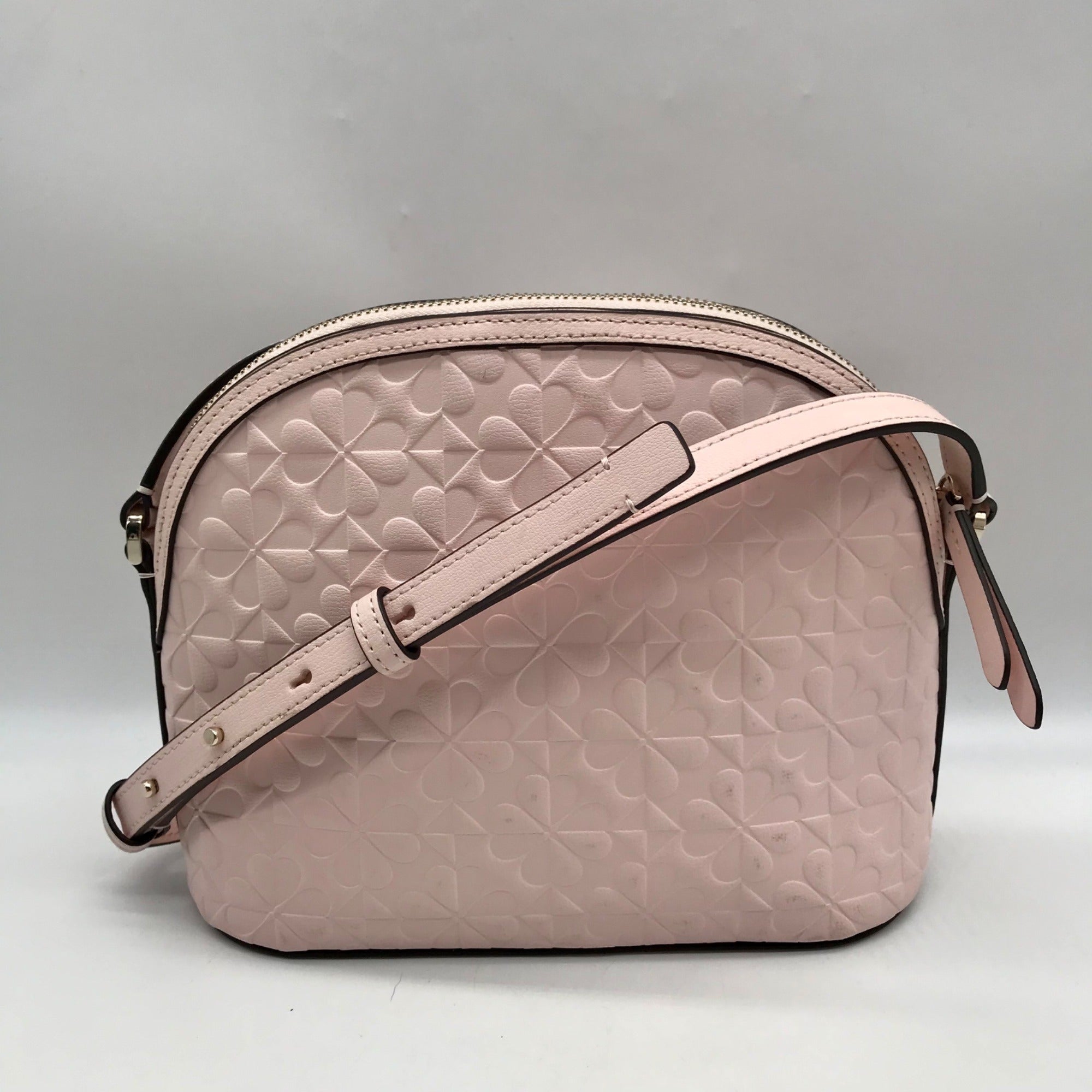 Kate Spade Pink Hollie Spade Embossed Leather Dome Crossbody Bag