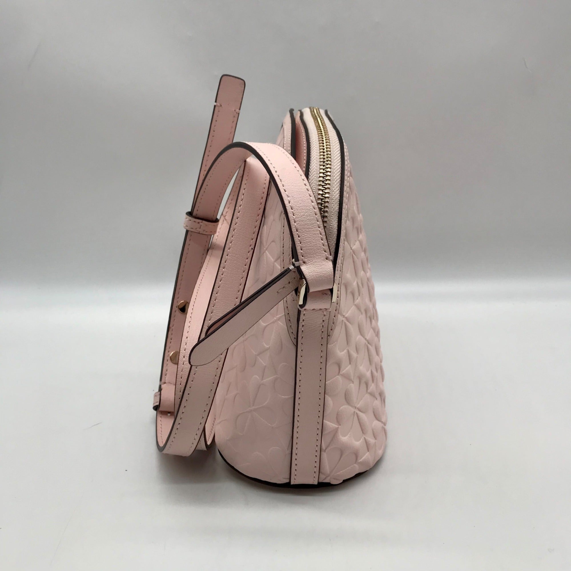 Kate Spade Pink Hollie Spade Embossed Leather Dome Crossbody Bag