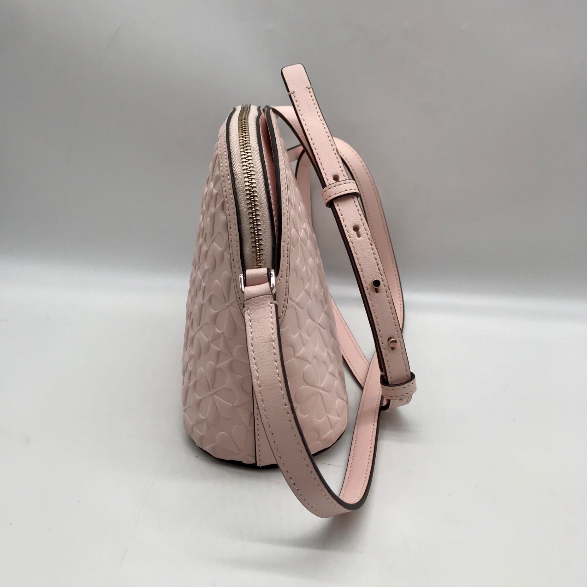 Kate Spade Pink Hollie Spade Embossed Leather Dome Crossbody Bag