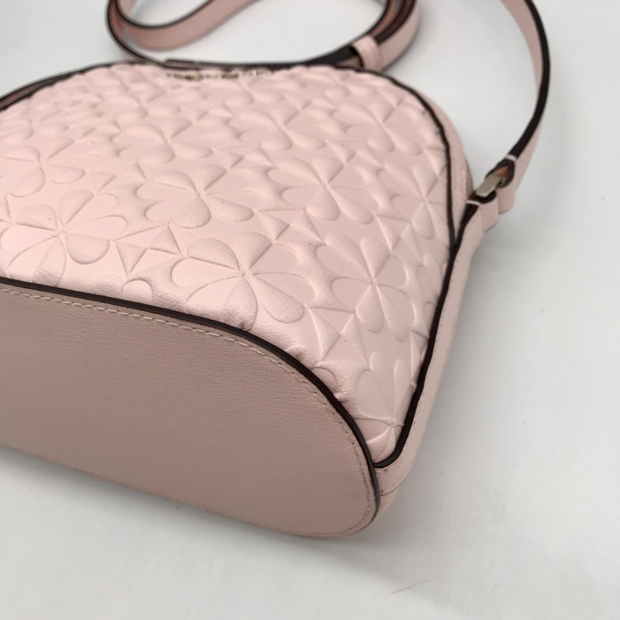 Kate Spade Pink Hollie Spade Embossed Leather Dome Crossbody Bag