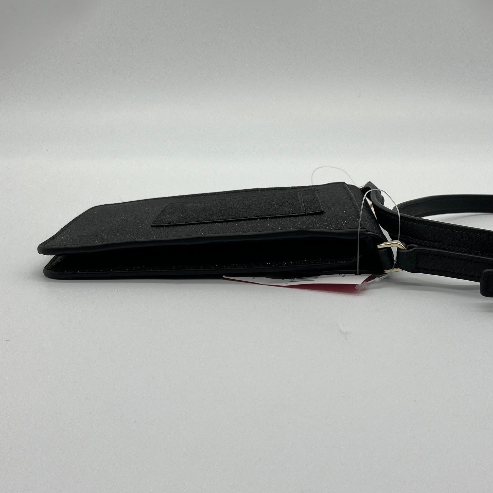 Kate Spade Black Glitter Fabric Lola Flap Phone Crossbody Bag