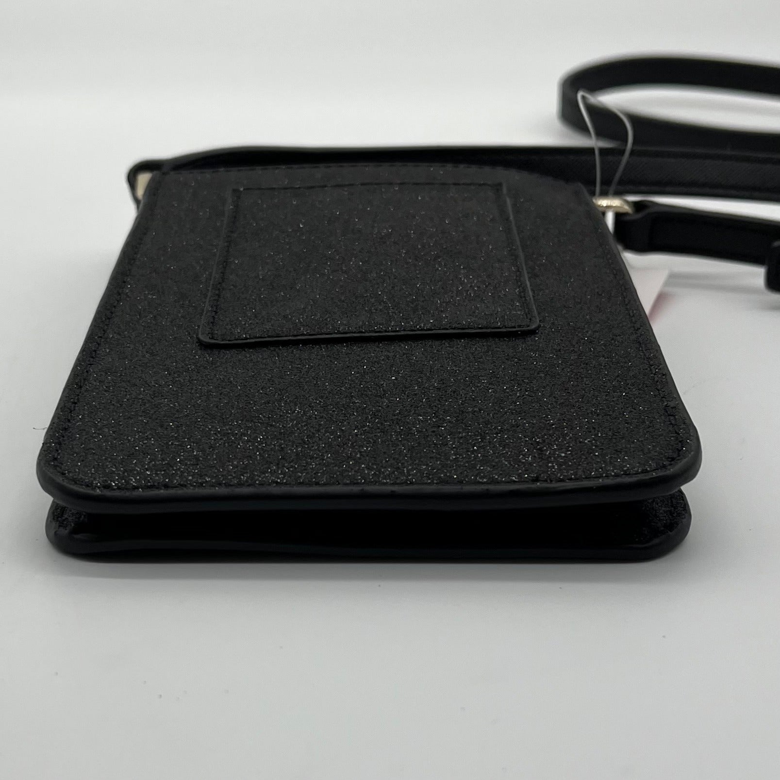 Kate Spade Black Glitter Fabric Lola Flap Phone Crossbody Bag