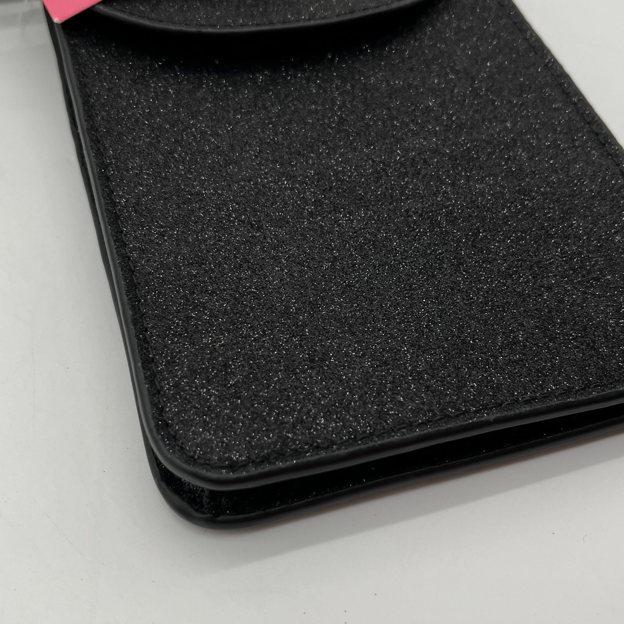 Kate Spade Black Glitter Fabric Lola Flap Phone Crossbody Bag