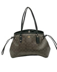 Coach Brown Signature Canvas Drawstring Carryall Shoulder Bag