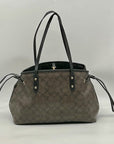 Coach Brown Signature Canvas Drawstring Carryall Shoulder Bag