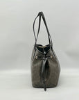 Coach Brown Signature Canvas Drawstring Carryall Shoulder Bag