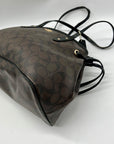 Coach Brown Signature Canvas Drawstring Carryall Shoulder Bag